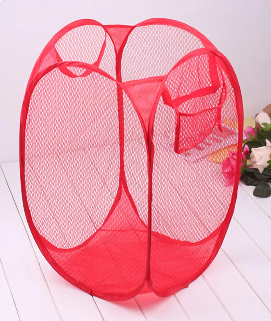 Description Picture 5 of itemFoldable Nylon Net Laundry Bag Pop Up Mesh Washing Foldable Laundry Basket Bag Bin Hamper Storage