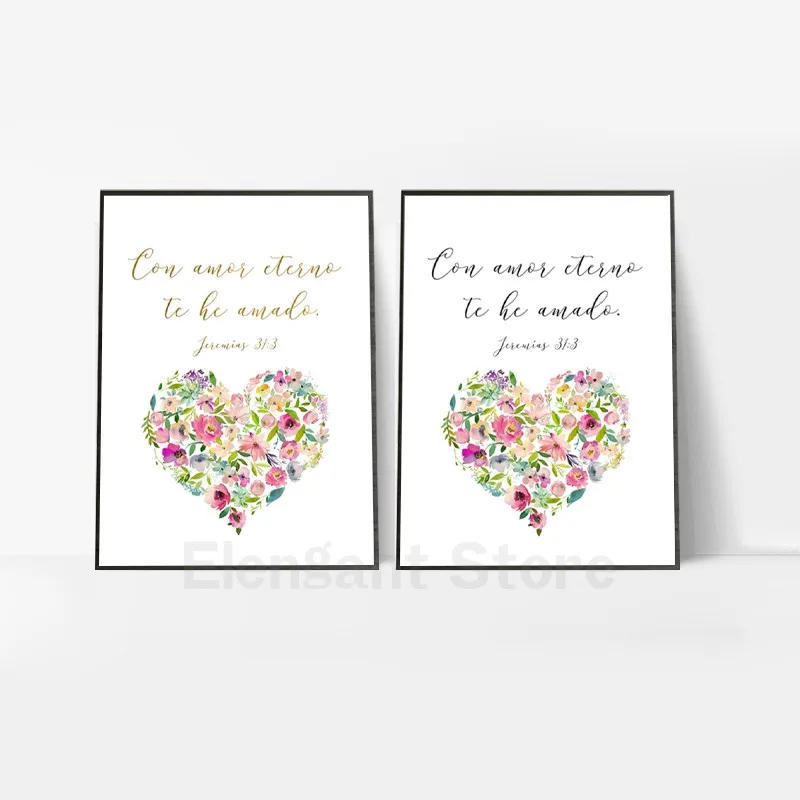 Description Picture 4 of itemSpanish Bible Verse Quotes Print God Christian Wall Art Decor , Para Dios todo es Spain Wall Picture Floral Poster Home Decor