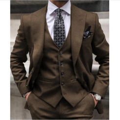 Design Men's Suits Tailor-Made Singer Groom Single Breasted 3 Pieces Blazer Vest Pants Causal Party Business Wedding
