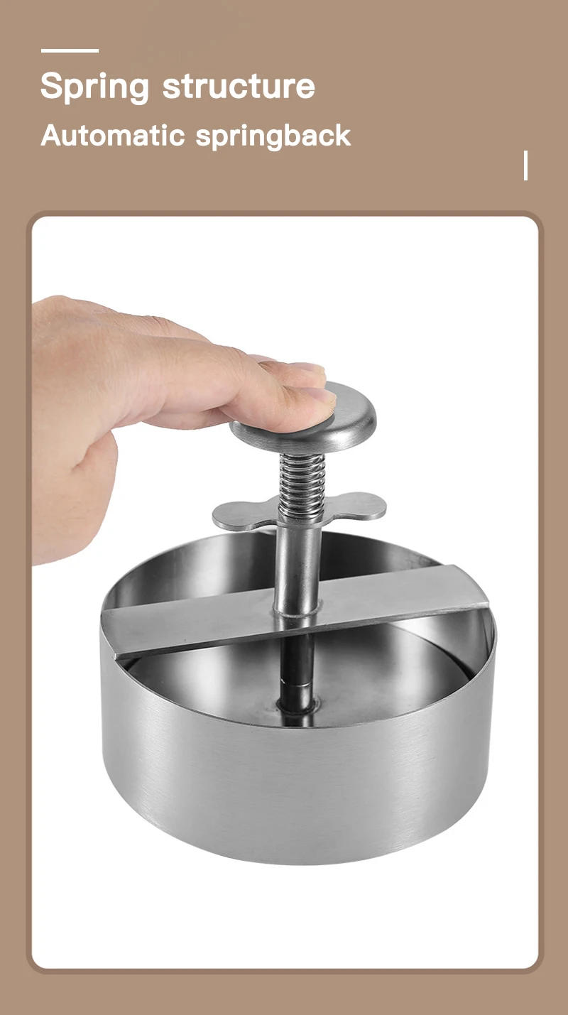 Description Picture 6 of item304 Stainless Steel Hamburger Press Burger Patty Maker Pork Beef  Manual Mold for Grill Griddle Meat Kitchen Tools