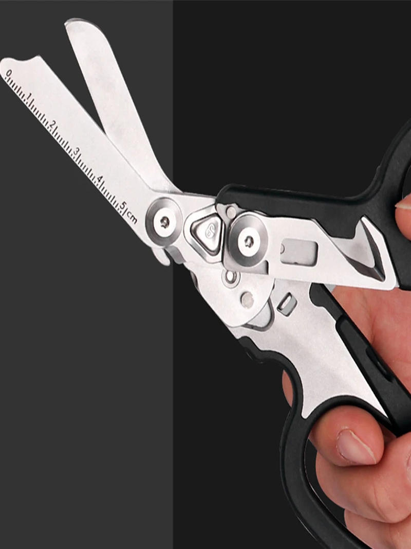 Description Picture 5 of itemMultifunction Portable Emergency Raptors Shears Tactical Luminous fluorescence Mini Folding Scissors Outdoor Survival Tool New