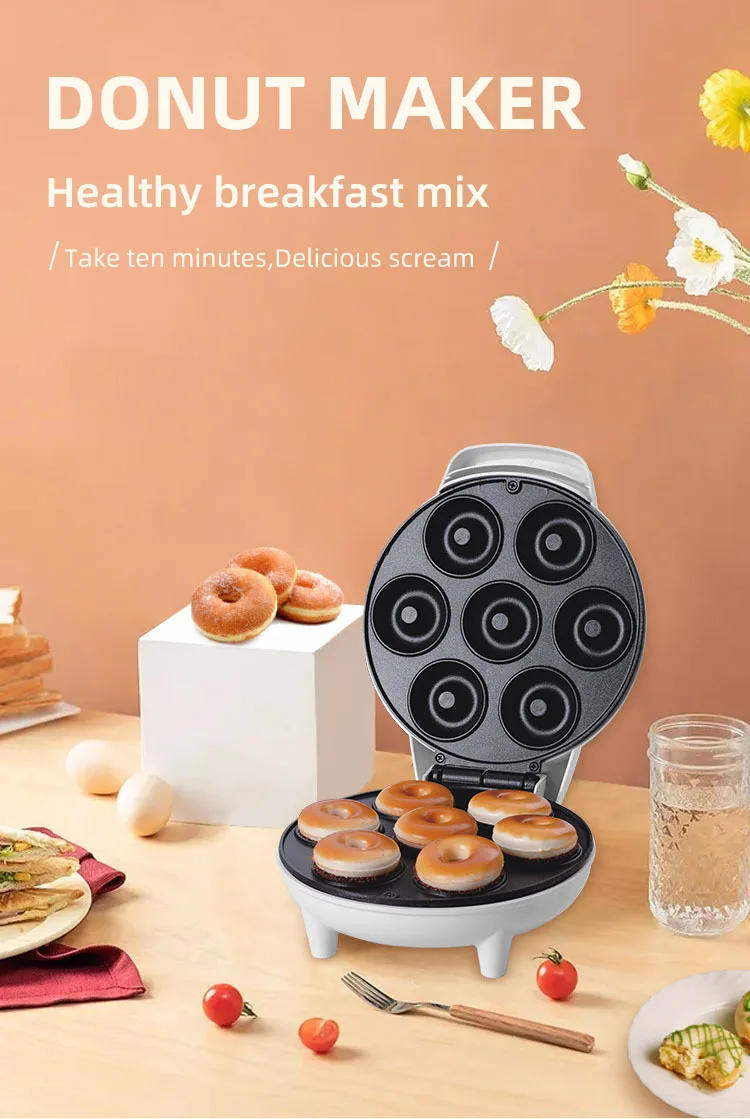Description Picture 4 of itemMini Donut Maker Machine Non-stick Surface for Kids Breakfast Snack Desserts Makes 7 Doughnuts White Color Home Appliances