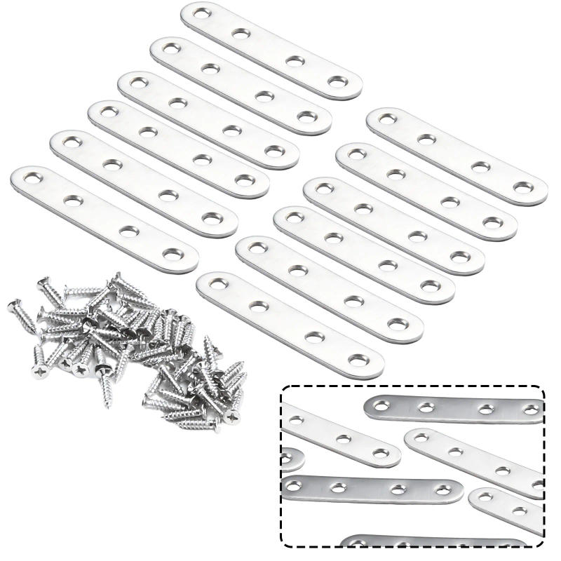 Description Picture 4 of item12pcs Corner Code Stainless Steel Flat Brace Brackets For Wood Metal Shelf Support Corner Bracket Connecting Mending Plates