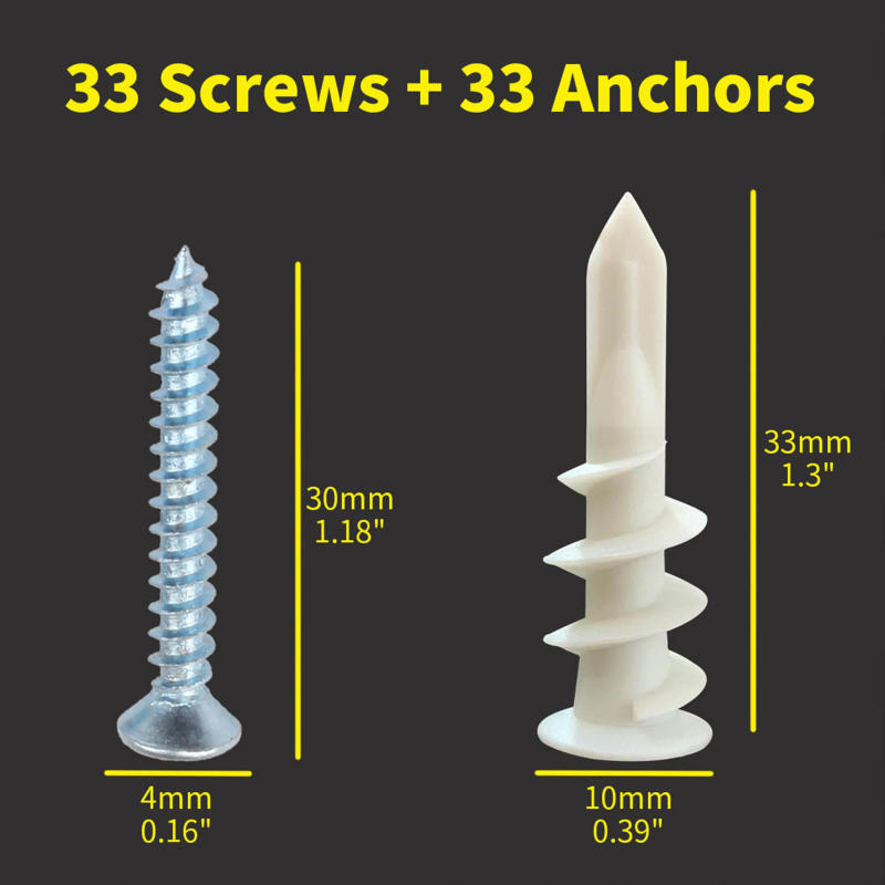 Description Picture 3 of item66pcs Self Drilling Drywall Anchors, Wall Anchors and Screws for Drywall, 33 Anchors + 33#8 x 1-1/8'' Screws