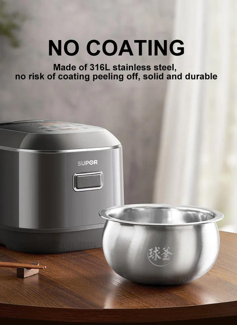 Description Picture 4 of itemSUPOR 2L Electric Smart Cooker Multifunctional Adjustable Rice Cooker For 1-4 People Kitchen Appliances Stainless Steel Liner