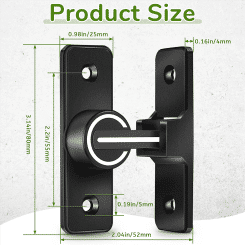Barn Door Lock Hardware, 90 Degree Heavy Duty Gate Latches Flip Latch Safety Door Bolt Latch Lock 1 Pack