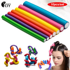 10Pcs Flexible Hair Curling Rod Hair Curler Make Soft Foam Heatless Curling Rod Bendy Twist Curls Tool DIY Hair Styling Tools