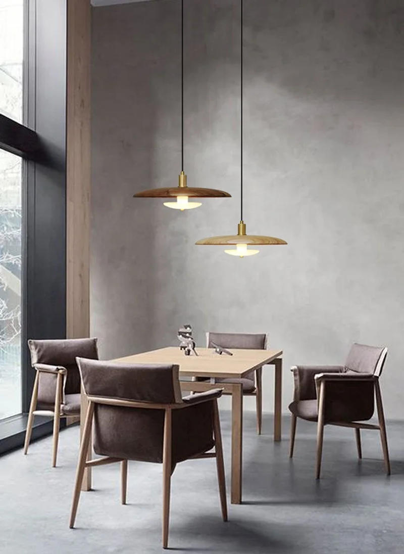 Description Picture 3 of itemNordic restaurant solid wood pendant lights Japanese dining room table walnut luxury villa bar teahouse marble pendant lamp