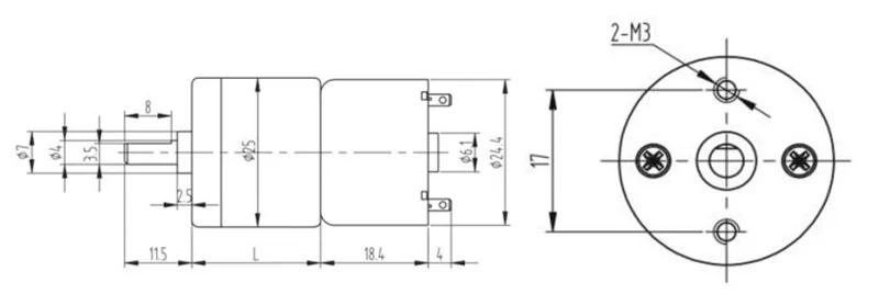 Description Picture 6 of itemJGA25-310 6v micro gear motor no load speed:8 10 17 23 39 50 85 110 180 400 900 RPM decelerated motor mini geared motor