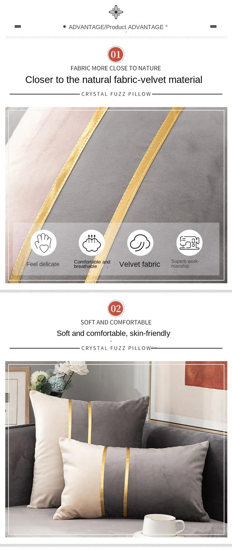 Description Picture 4 of itemNordic Cushion Cover Color Stitching Dutch Velvet Throw Pillow Case Sofa Cushion Waist Cover Home Decorative Pillowcase 30x50cm