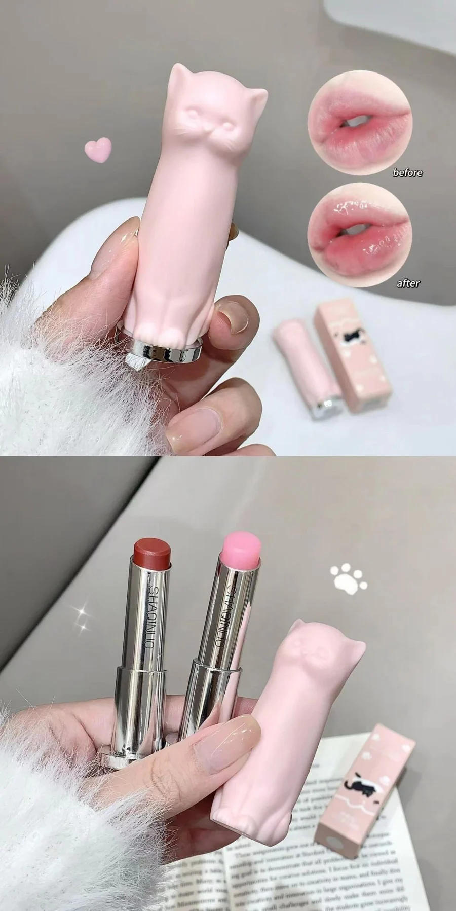 Description Picture 5 of itemPurple Rose Moisturizing Lip Stick Crystal Jelly Colored Lip Balm Anti-chapped Lip Care Smoothens LipLines Base Clear Lipstick