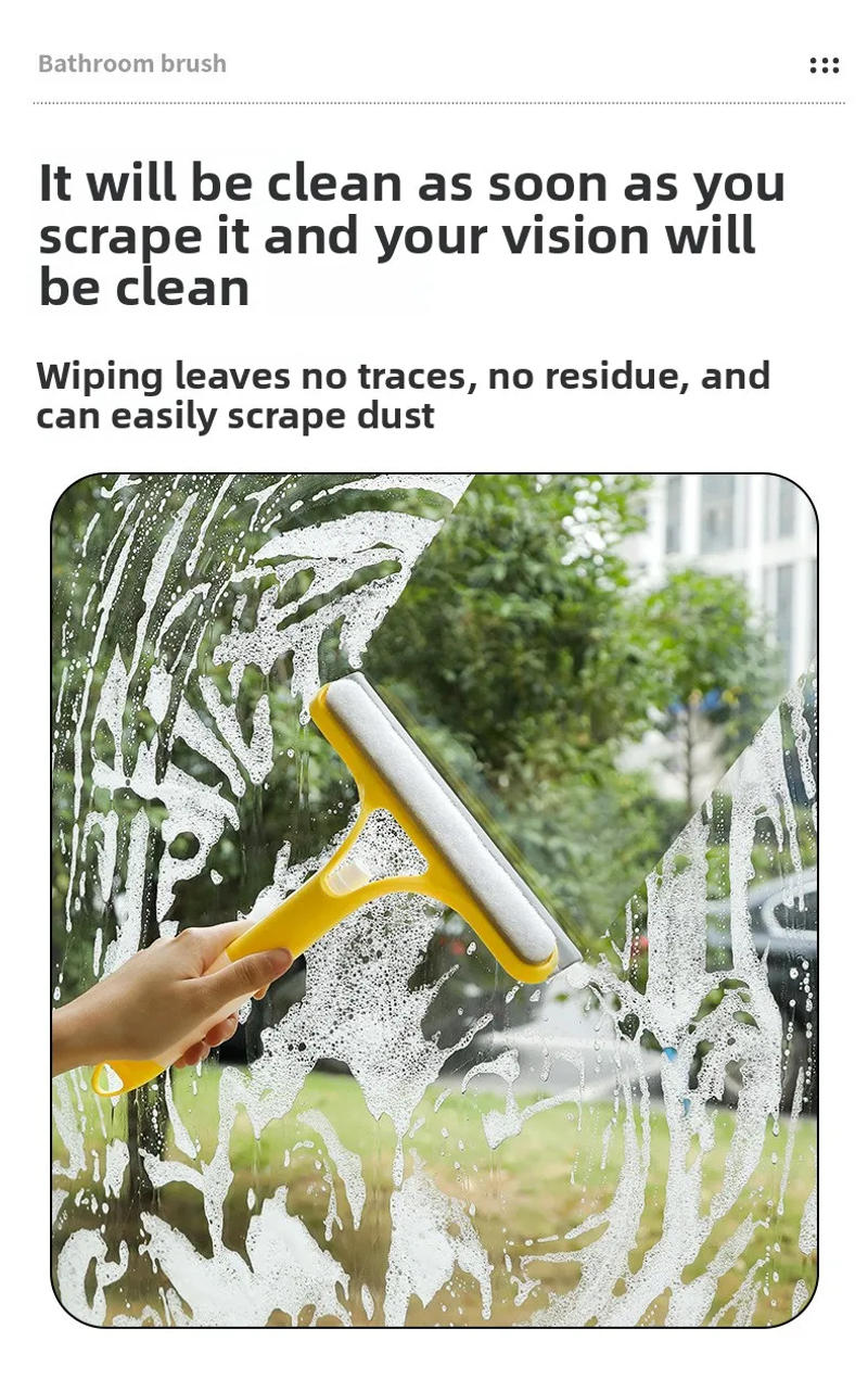 Description Picture 4 of itemThree-in-one glass wiper, multi-functional double-sided scraper, comes with a spray bottle to wipe the glass. handy gadget