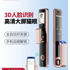 Face Recognition Fingerprint Lock Household Security Door Peephole Viewer Electronic Password Smart Lock Q2L