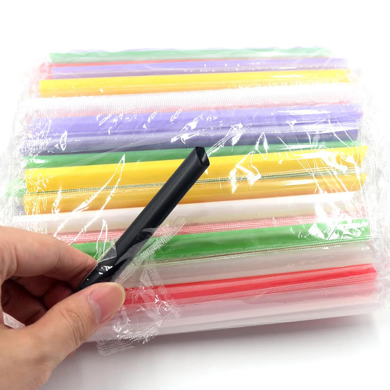 Description Picture 4 of item100pcs 190x11mm Big Milkshake Straws Bubble Boba Milk Tea Plastic Thick Straws Smoothie Cold Drinking Drinkware Bar Accessories