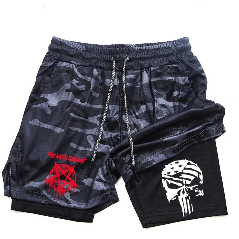 Description Picture 6 of itemMen's double layered shorts, anime printed sports shorts, versatile, quick drying, running, M-3XL