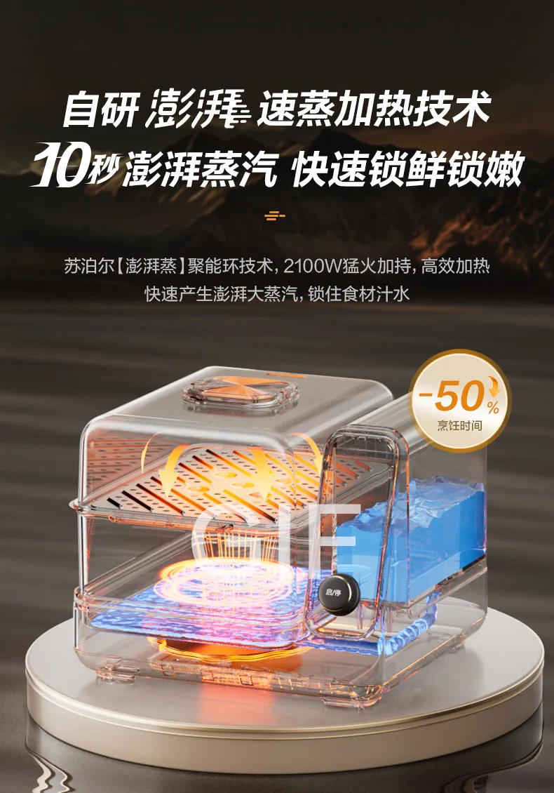 Description Picture 4 of item220V Multifunctional Electric Food Steamer, Stainless Steel Steaming Pot with Double Layers for Home Use