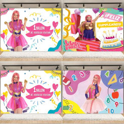 Luli Pampín Cumpleaños Backdrop Girl Birthday Party Decoration Background Pink Girl Gift Baby Shower Photography Studios Props