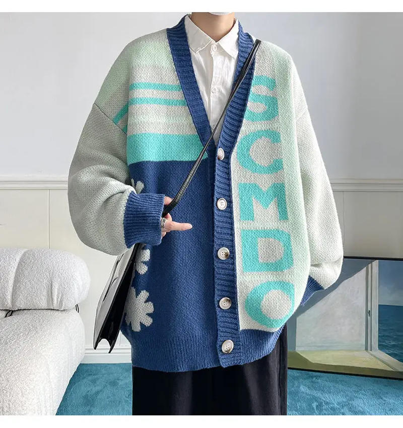 Description Picture 6 of itemPrinted Sweater Men's Winter Sweater Luxury Clothing Male Clothes Sweatshirt New in Sweaters Knitwear Cardigan