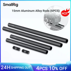 SmallRig 15mm Rods Pack with M12 Thread Rod Cap Connectors Aluminum Alloy Rods for Mattebox Follow Focus 15mm Rod System - 1659