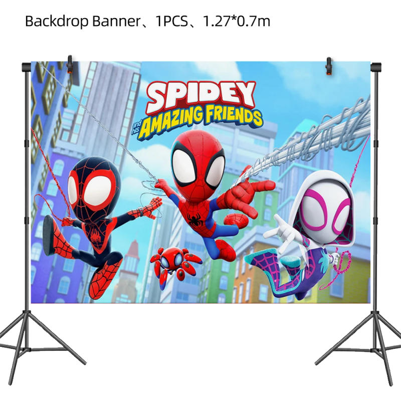 Description Picture 6 of itemSpiderman Birthday Decoration Spidey And His Amazing Friends Party Supplies Aluminum Foil Balloon For Kids Disposable Tableware