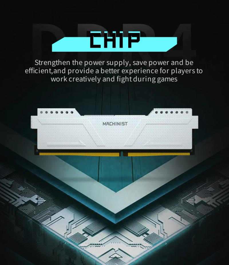 Description Picture 5 of itemMACHINIST DDR4 RAM 8GB/16GB 2666HMz/3200HMz DDR4 Desktop Memory with Heat Sink DDR4 RAM PC DIMM for All Motherboards