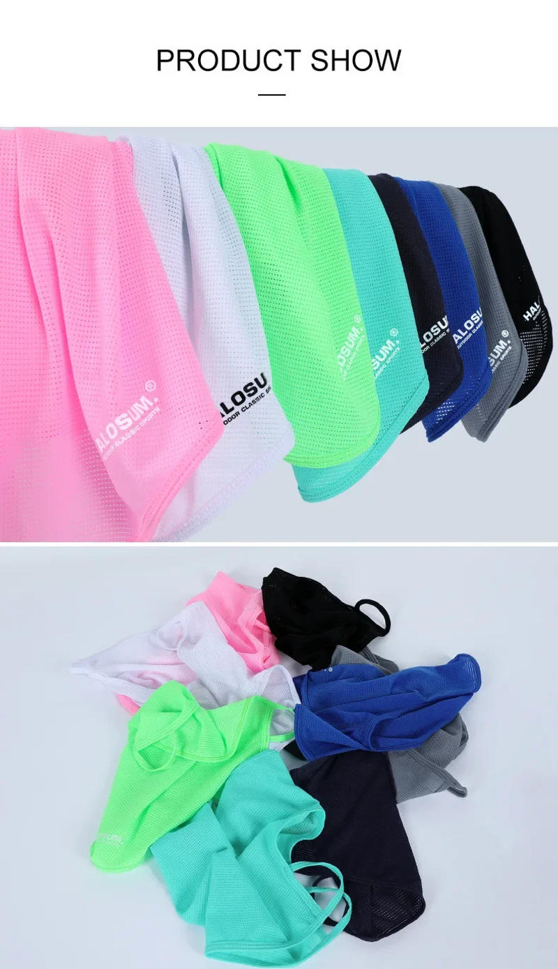 Description Picture 6 of itemIce Silk Fishing Cycling Bandana Mesh Face Cover Half Mask Hang-Ear Neck Gaiter Cool Tube Scarf Sport Running Hiking Hunting