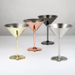 304 Stainless Steel Martini Cocktail Glass Champagne Goblet Wine Cup Rose Gold Personalized Design Karaoke Bar Metal Utensils