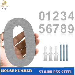 5 inches Apartment Door Numbers 12.7cm Floating Modern Exterior House Number Outdoor Huisnummer  304 Stainless Steel