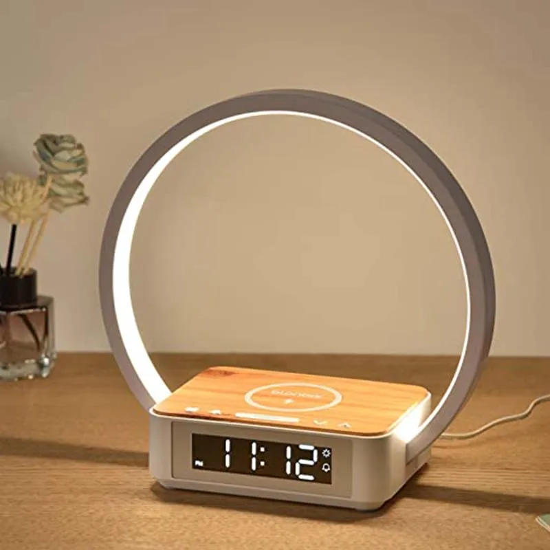 Description Picture 2 of itemLED Multifunctional Night Light Atmosphere Lamps Digital Alarm Clock Speaker Wireless Charger Children Sleep Bedroom Decorations