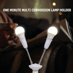 Adjustable E27 LED Lamp White Base Rotary Adapter Converter Durable Light Bulbs Socket Holders for Home Hotel Restaurant