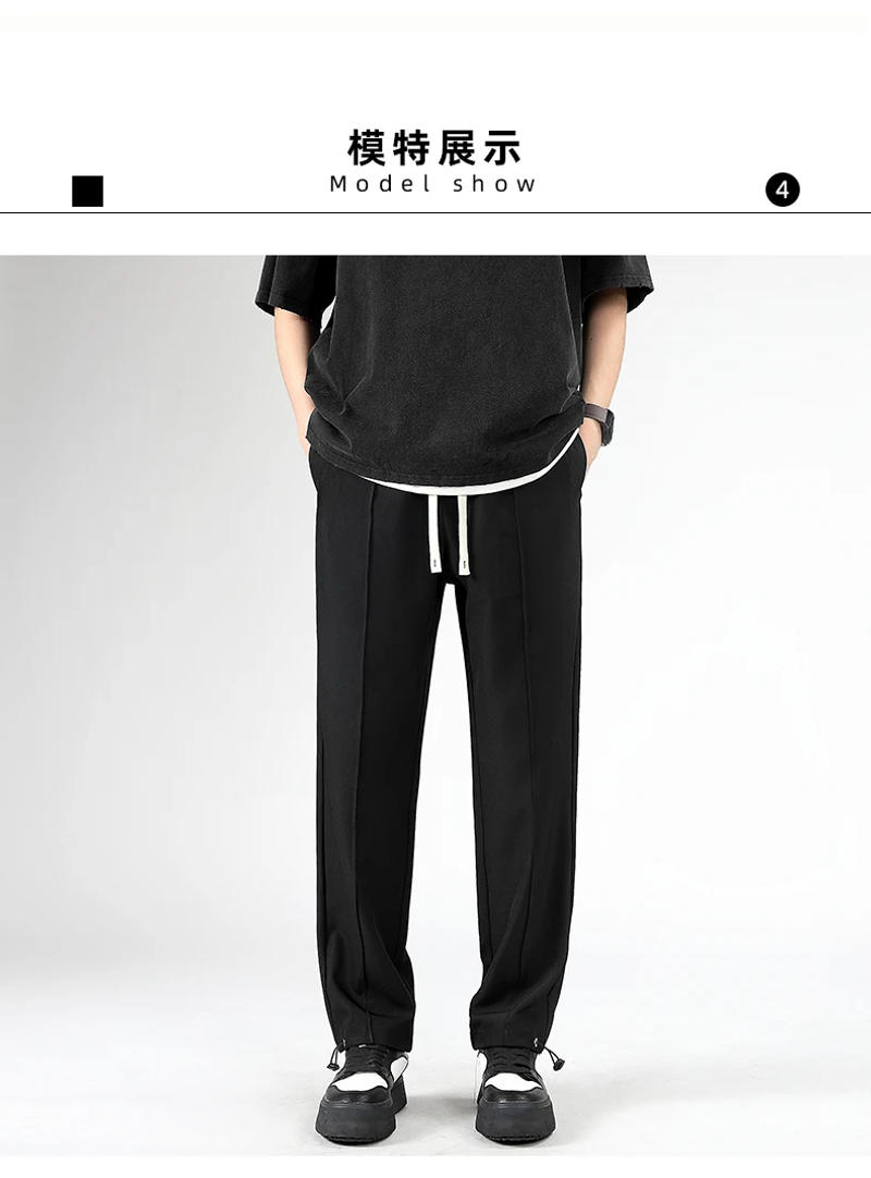 Description Picture 6 of item4 Colors!2024 Summer New Men's Casual Pants High Quality Straight Leg Sports Pants Japanese Streetwear