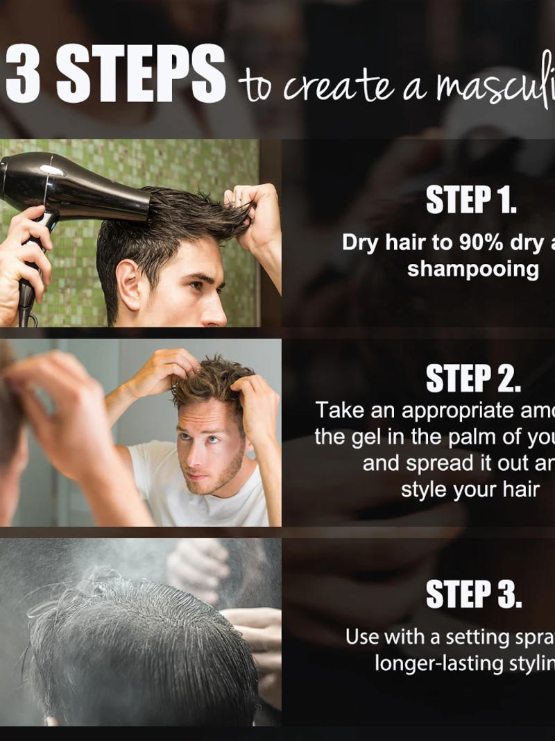 Description Picture 3 of itemMen's hair gel water lasting styling micro-fragrance moisturizing styling gel spray