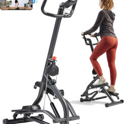 Health & Fitness Stair Stepper w/Handlebar, Extended Step Range Machine for Climbing Exercise, Compact, Height-Adjustable,