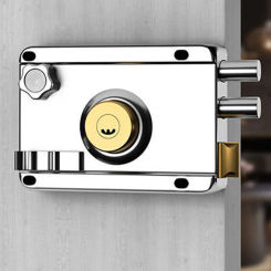Iron Insurance Lock Antique Household Locks Door Padlocks Locking Anti-Theft Gear With Key Left/Right Open with Edge