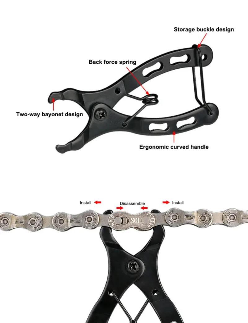 Description Picture 5 of itemBicycle Chain Link Pliers Repair Tool MTB Bike Chain Quick Release Magic Link Clamp Removal Install Plier Road Bicycle Accessory