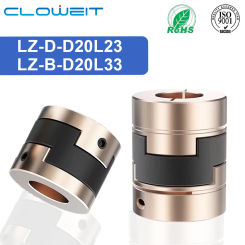Cloweit LZ-B-D20L33 Rigid Flexible Shaft Coupler Oldham Coupling 5mm to 10mm Shaft for Motor Lathe Connect