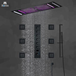M Boenn Hotel Multi Functions Emotional Appeal Black Shower Head Bathroom Showers Faucet Set Hot and Cold Rain Shower System Tap