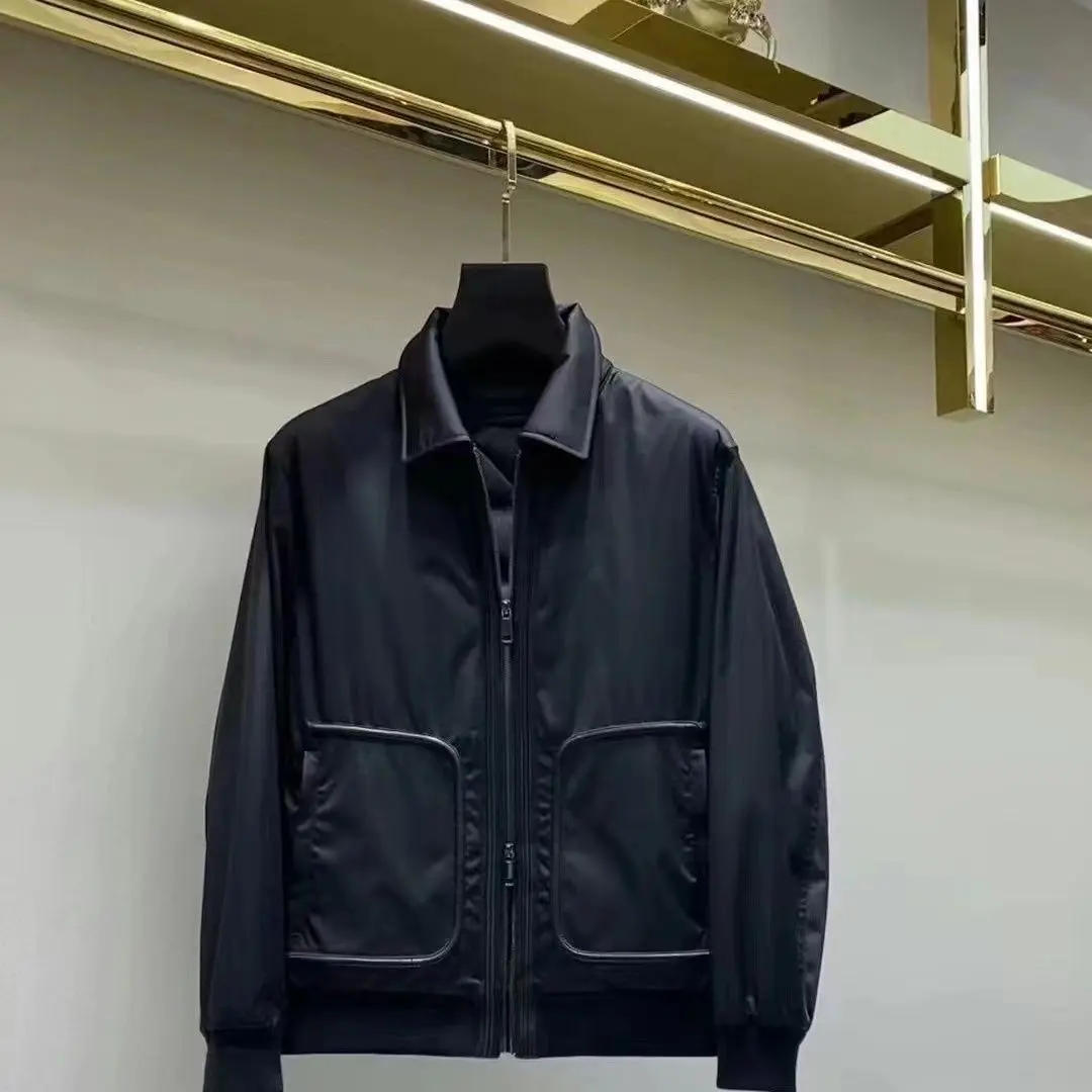 Description Picture 3 of itemLapel Thin Men Jacket 2024 Spring Autumn New Handsome Outwear Niche Business Black Coat Loose Casual Solid Color Overcoat