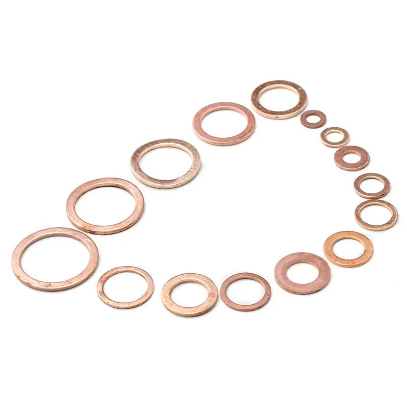 Description Picture 4 of item500pcs/pack Solid Copper Washer Flat Ring Gasket Sump Plug Oil Fittings Sealing Washers Fastener Hardware Accessories