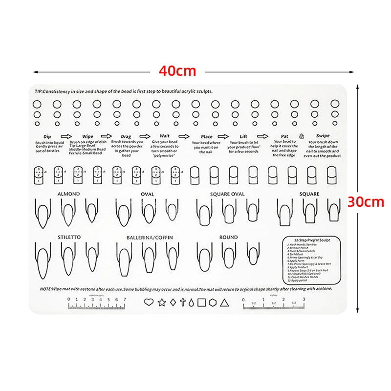 Description Picture 6 of item1Pcs Silicone Acrylic Nail Practice Sheet Training Mat Salon Manicure Monomer Liquid Professional Application Tool