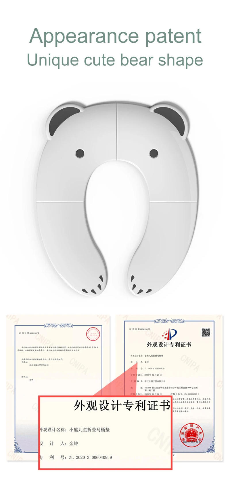 Description Picture 3 of itemChildren's Portable Folding Travel Toilet Seat With Non-Slip Silicone Pad Potty Training Seat for Toddlers, Boys and Girls