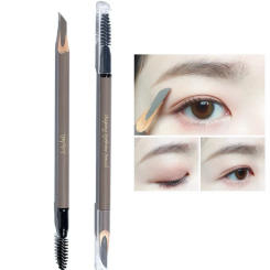 Judydoll Double Head Machete Eyebrow Pen Waterproof Long-lasting With Brush Condensed Non-fading Triangular Outline Brow Shape