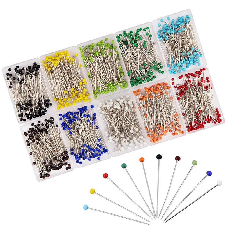 Description Picture 2 of item100Pcs Sewing Needles Glass Ball Multicolor Head Pins Straight Quilting Pins with Pearl Heads DIY Sewing Jewelry Decor Crafts