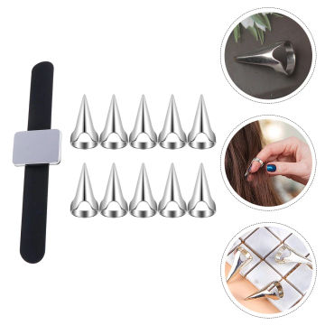 Hair Braiding Tool Stitch Rings for Weaving Wrist Brace Parting Selecting Woven Bracelets Fingers Nail Bracket Metal
