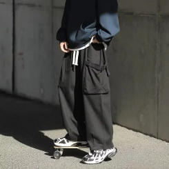 Big Pocket Cargo Pants Men Chic Jogger Fashion Streetwear Over Size Wide Leg Pant Vintage Trousers Male Pant Cityboy Uizzang