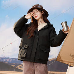 Shascullfites Melody Hooded Coat Outwear 2024 Winter New Fashion White Duck Down Short Jacket Women Thick Warm Loose