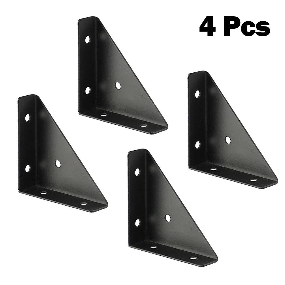 Description Picture 4 of item4PCS Heavy Iron Corner Brackets Right Angle Corner Brackets Angle Connector Shelf Support Furniture Hardware Accessories