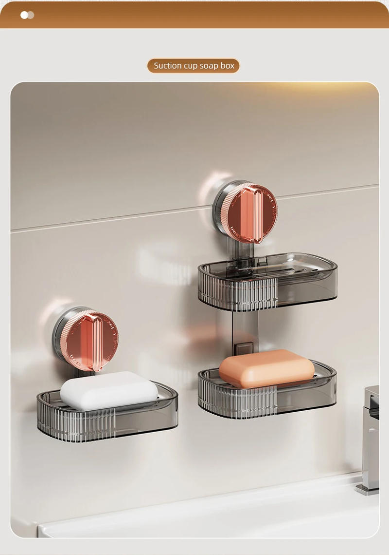 Description Picture 4 of itemSoap Dish Holder for Shower Suction Cup Wall Mounted NO-Drilling Removable Bar Soap Sponge Holder for Bathroom Bathtub Kitchen