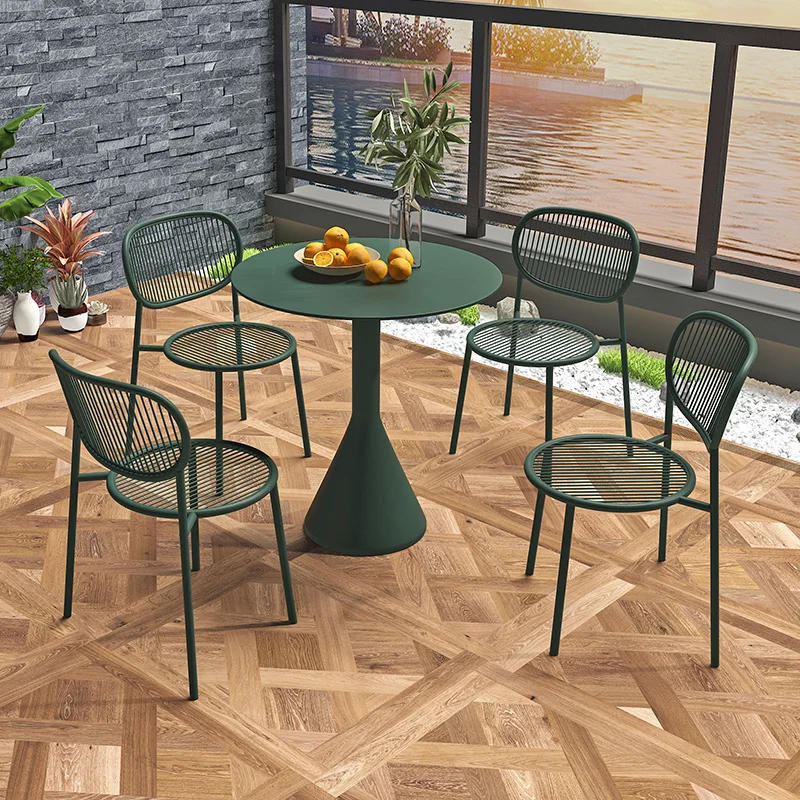 Description Picture 3 of itemOutdoor Iron Art Small Tea Table ,Leisure Garden Table, Milk Tea Coffee Shop Courtyard Outdoor Metal Table And Chair