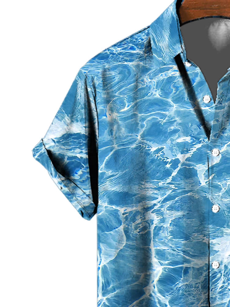 Description Picture 6 of item20243D Digital Ocean Printing Shirt Short sleeved High Quality Shirt Men's Casual Loose Half sleeved Cardigan Shirt Hot Selling